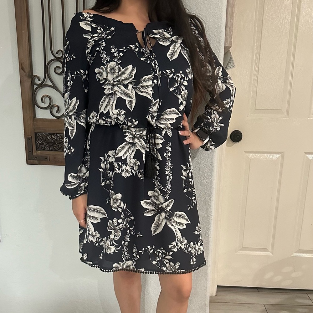 Sam Edelman blue and white knee length dress.